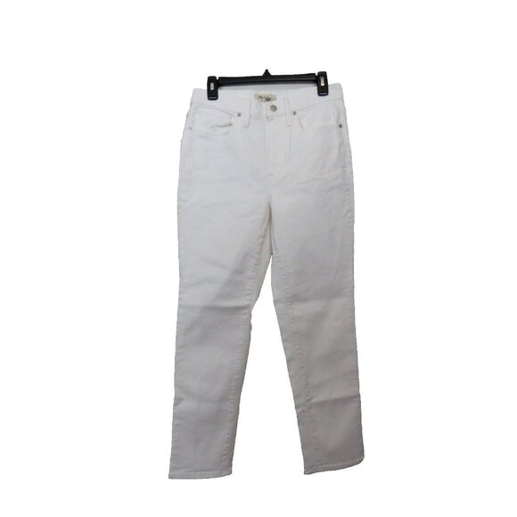 Madewell Size 27 Girl Jean Slim Leg High Rise Denim in Tile White NEW
